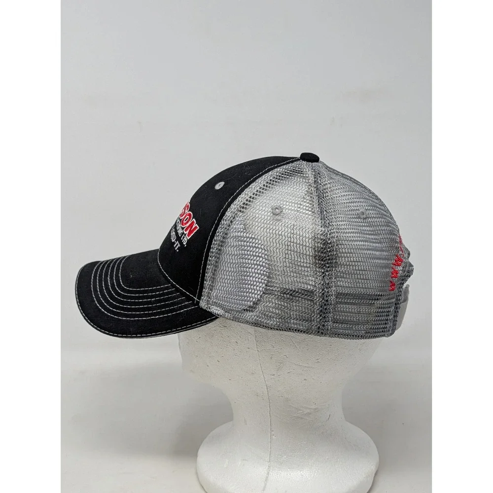 Erickson Manufacturing Trucker Hat Mountain Lakes Black Grey Mesh Adjustable Cap
